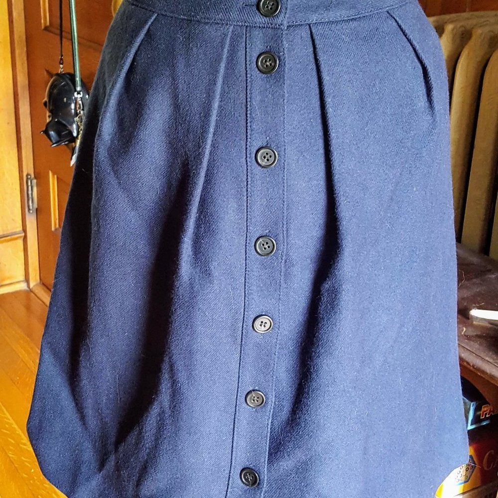 J. Crew Navy Blue Wool Skirt Size 0